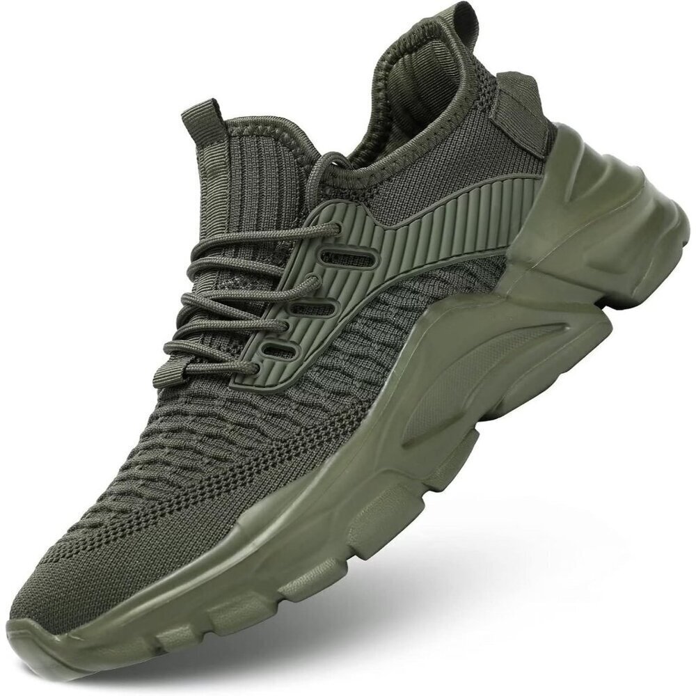 Men's Mesh ArmyGreen Non Slip Breathable, Athletic Sports Fashion Sneakers Shoes